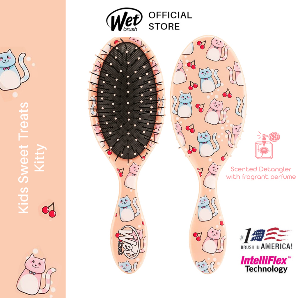 Wetbrush BWR835SWTPK Kids Detangler-Sweet Treats-Kitty-Cherry Scented(2022)