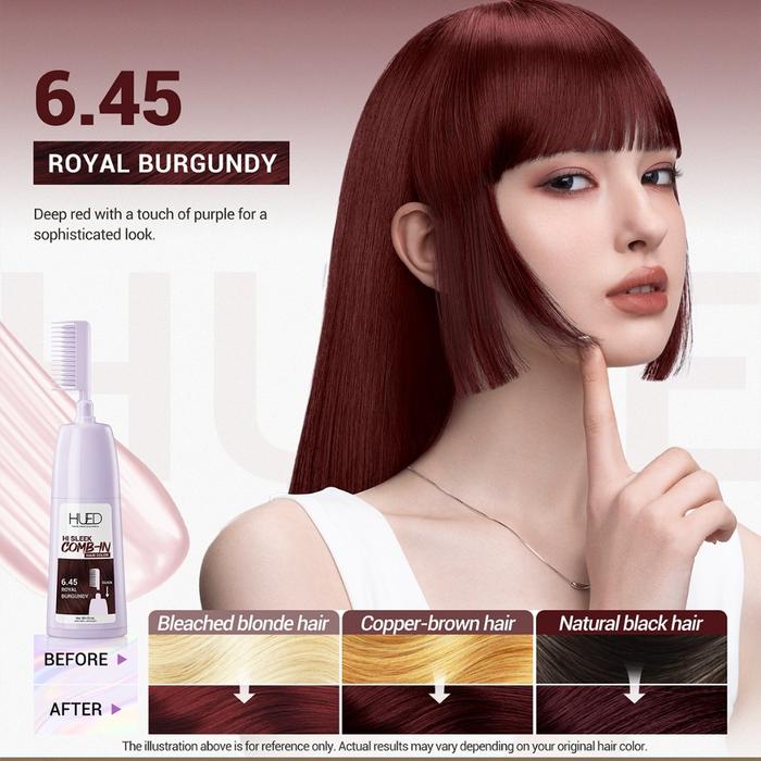 Hued Hi Sleek Comb-in Hair Color 6.45 Royal Burgundy