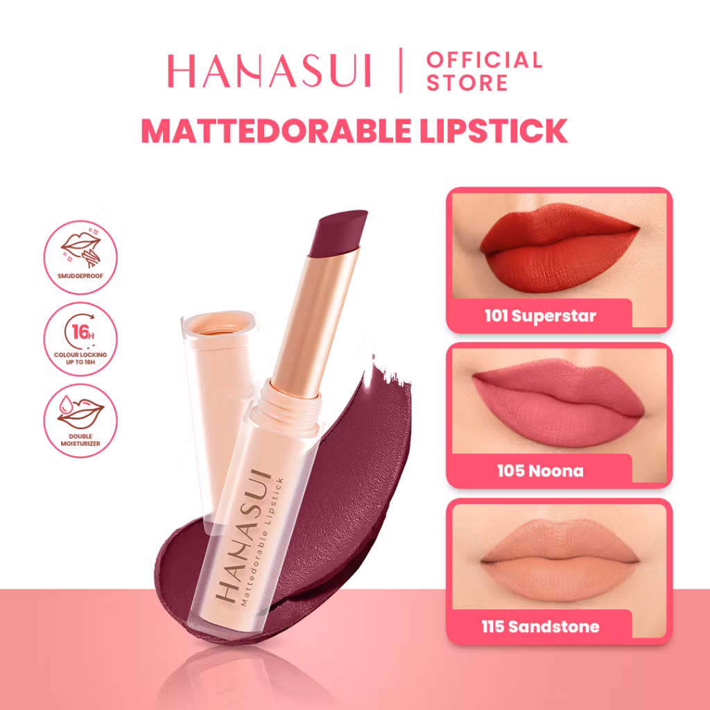 Hanasui Mattedorable Lipstick 107