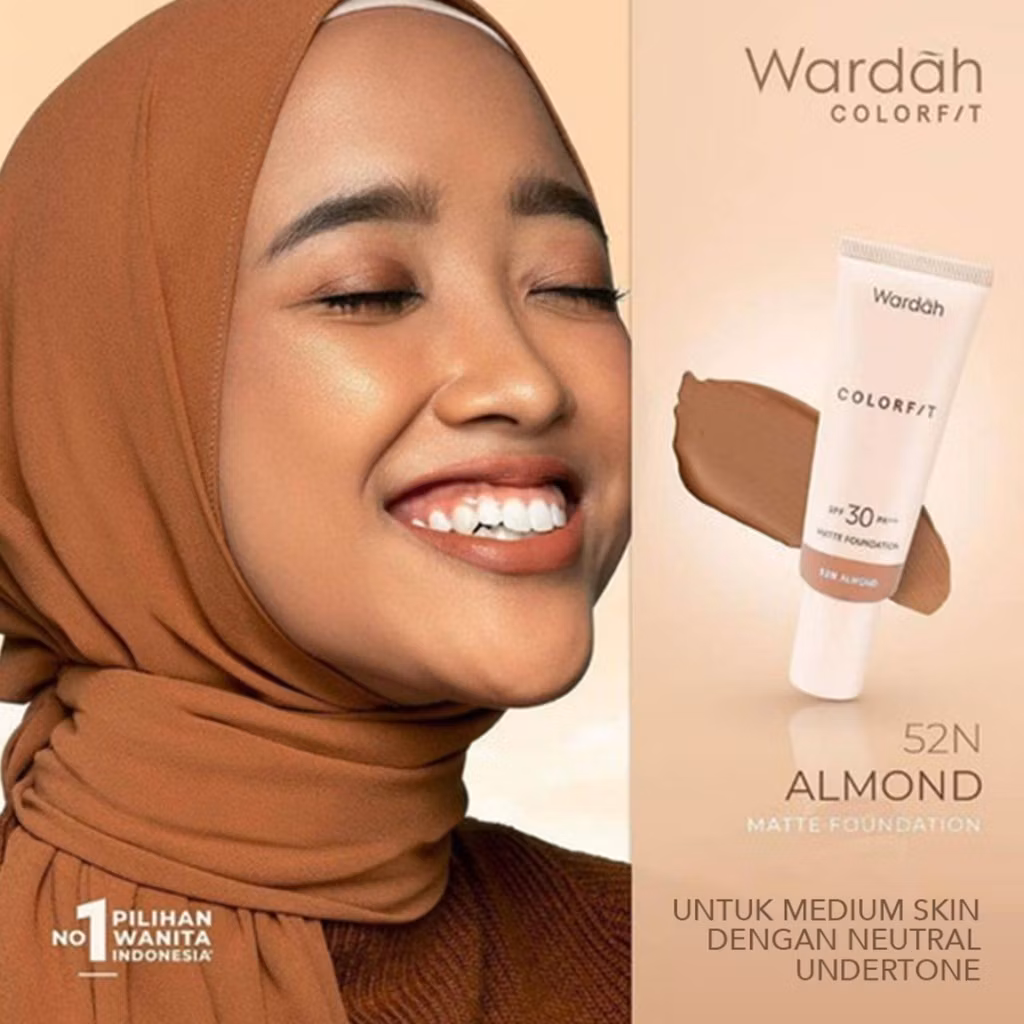 Wardah Colorfit Matte Foundation 25Ml 52N Almond