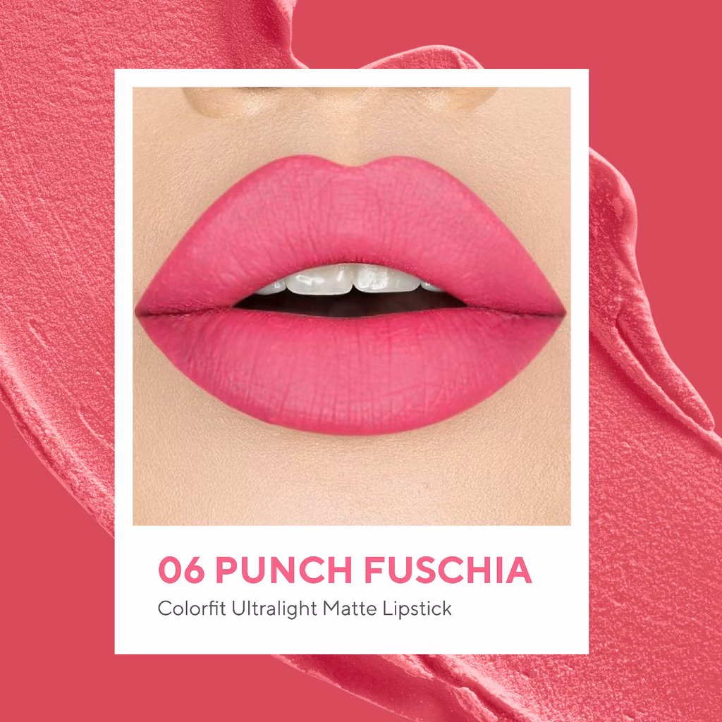 Wardah Colorfit Ultralight Matte Lipstick 06 Punch Fuchsia