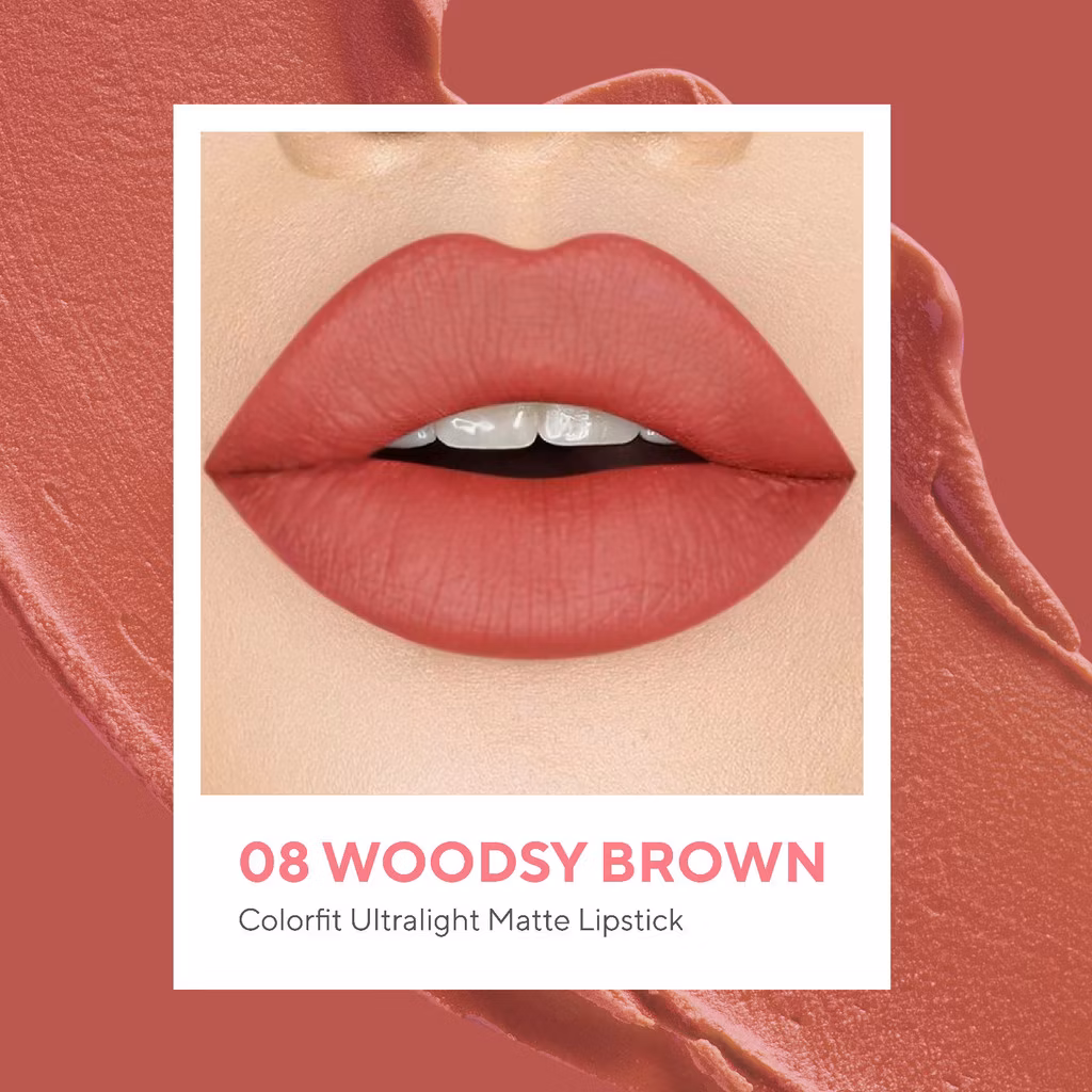 Wardah Colorfit Ultralight Matte Lipstick 08 Woodsy Brown