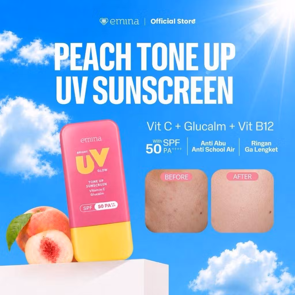 Emina Tone Up Sunscreen Glucalm Vitamin C SPF 50